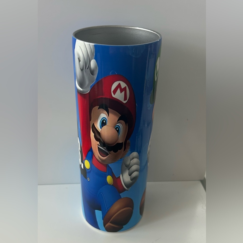 Super Mario Bros Stainless Steel 20 oz Cup with lid and straw